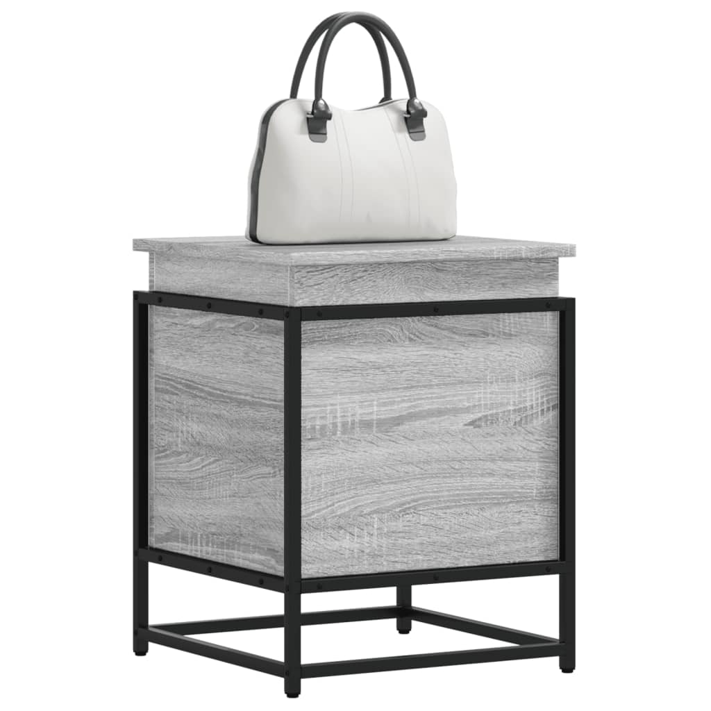 Casella di archiviazione Vidaxl con coperchio 40x40x51.5 cm Sonoma grigio in legno trasformato