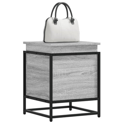 Caja de almacenamiento de Vidaxl con tapa 40x40x51.5 cm de madera procesada Sonoma gris