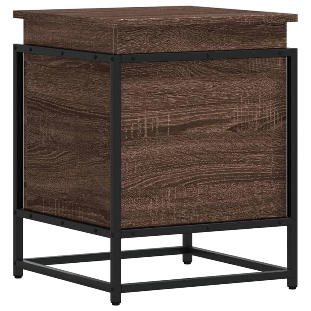 Casella di archiviazione Vidaxl con coperchio 40x40x51,5 cm rovere marrone legno trasformato