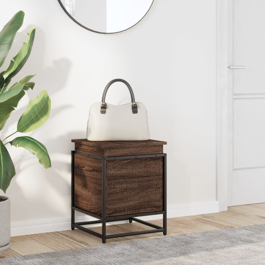 Casella di archiviazione Vidaxl con coperchio 40x40x51,5 cm rovere marrone legno trasformato
