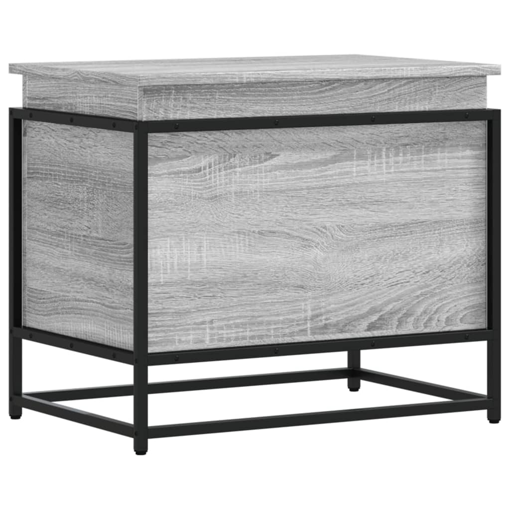 Caja de almacenamiento Vidaxl con tapa 60x40x51.5 cm de madera procesada Sonoma gris