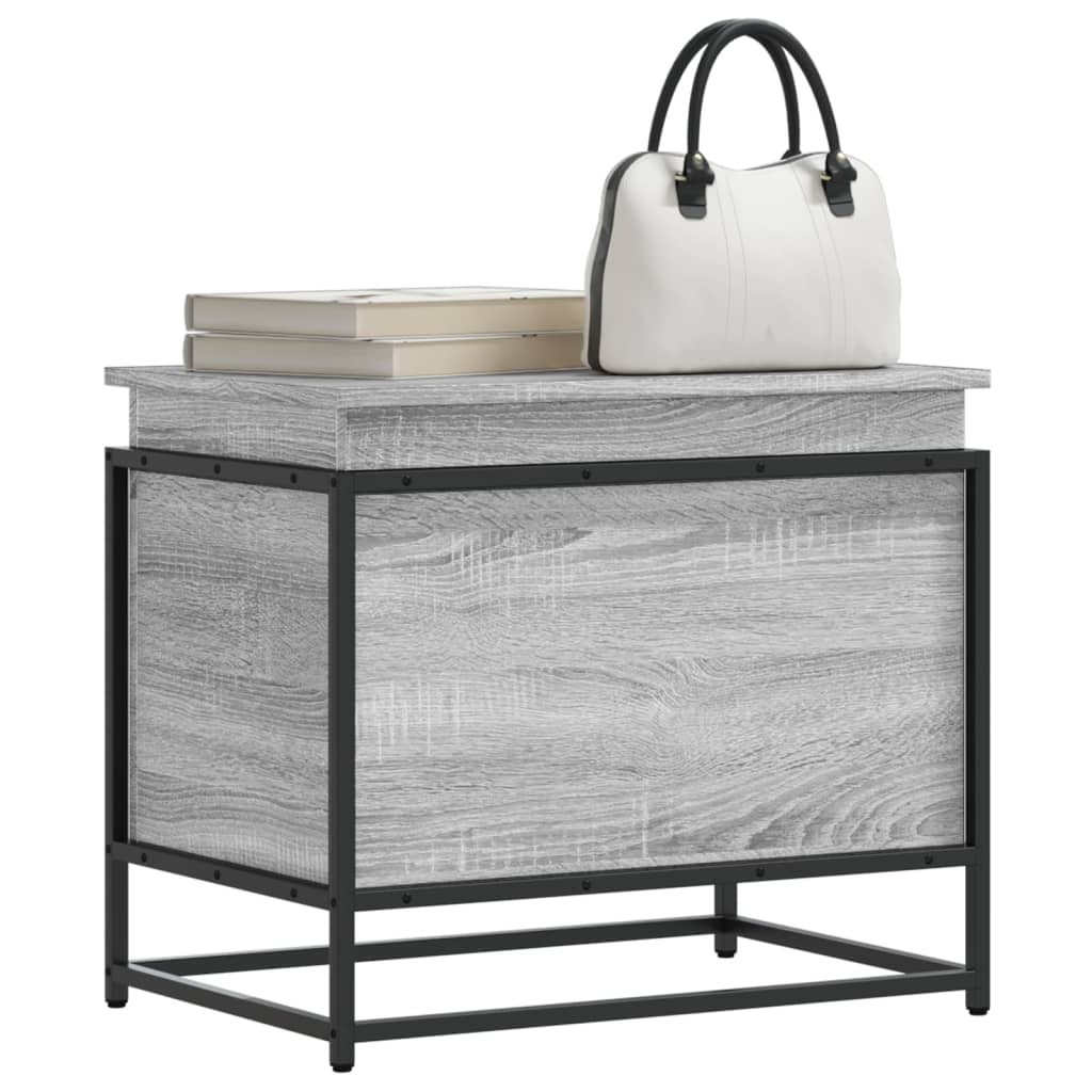 Caja de almacenamiento Vidaxl con tapa 60x40x51.5 cm de madera procesada Sonoma gris