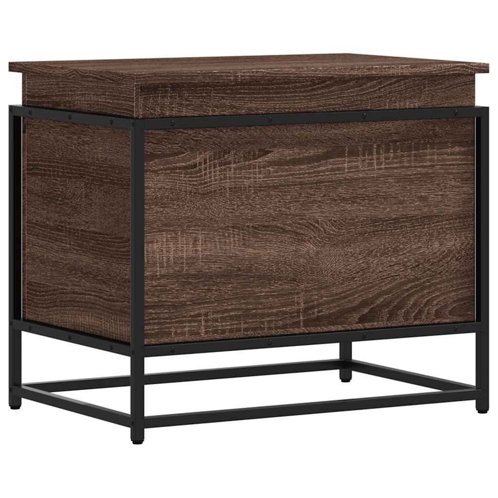 Casella di archiviazione Vidaxl con coperchio 60x40x51,5 cm rovere marrone legno trasformato