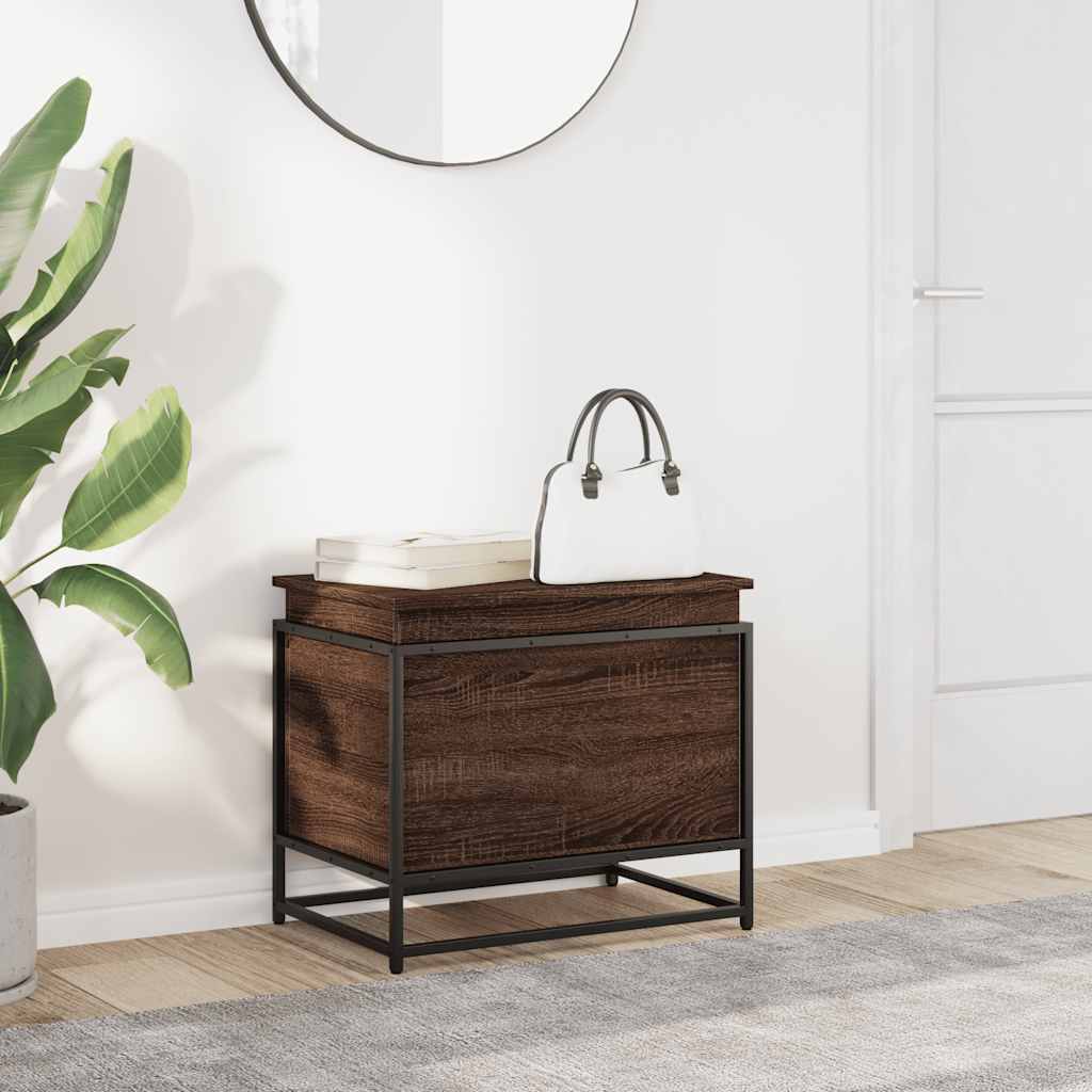 Casella di archiviazione Vidaxl con coperchio 60x40x51,5 cm rovere marrone legno trasformato