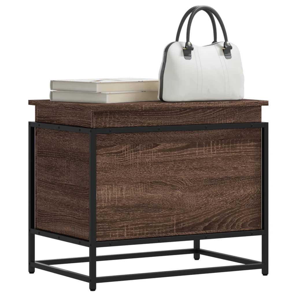 Casella di archiviazione Vidaxl con coperchio 60x40x51,5 cm rovere marrone legno trasformato