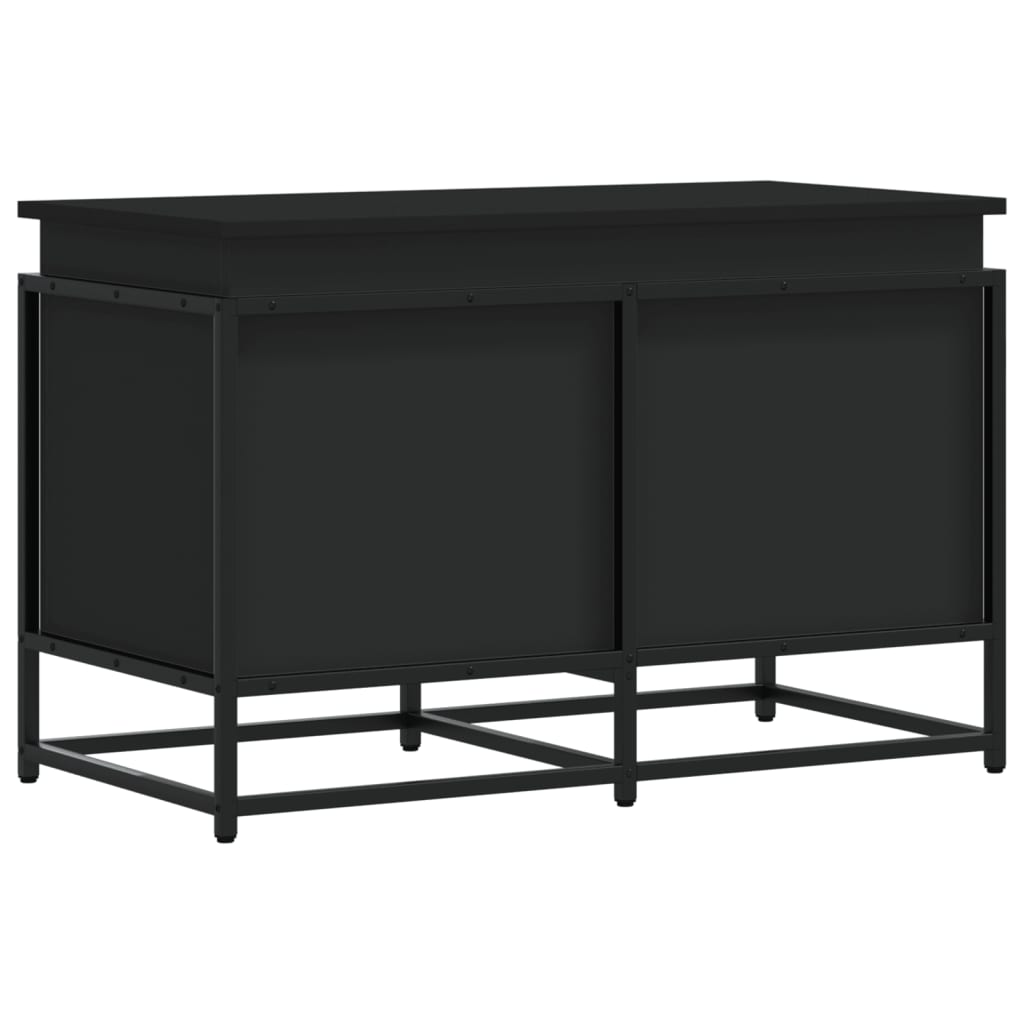 Caja de almacenamiento de Vidaxl con tapa 80x40x51.5 cm de madera procesada negra
