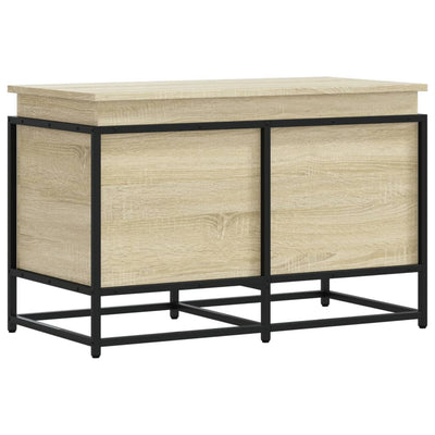 Caja de almacenamiento Vidaxl con tapa 80x40x51.5 cm de madera procesada Sonoma Oak