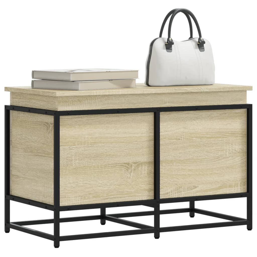 Caja de almacenamiento Vidaxl con tapa 80x40x51.5 cm de madera procesada Sonoma Oak
