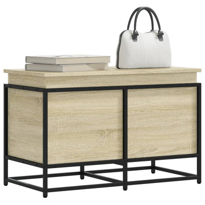 Caja de almacenamiento Vidaxl con tapa 80x40x51.5 cm de madera procesada Sonoma Oak
