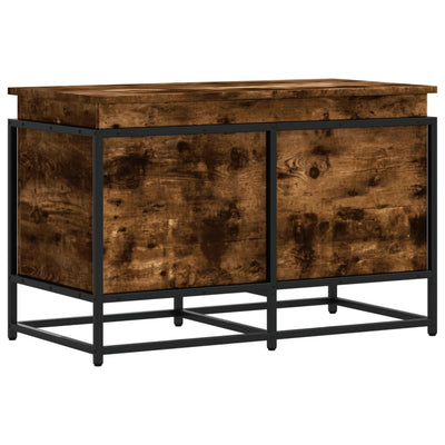 Caja de almacenamiento de Vidaxl con tapa 80x40x51.5 cm de madera propiedad de roble ahumado