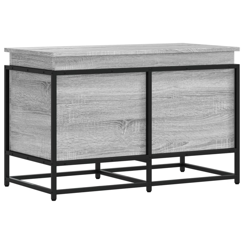 Caja de almacenamiento Vidaxl con tapa 80x40x51.5 cm de madera procesada Sonoma gris