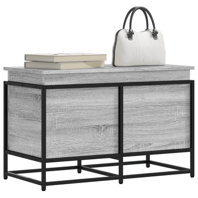 Caja de almacenamiento Vidaxl con tapa 80x40x51.5 cm de madera procesada Sonoma gris