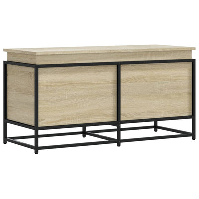 VidaXL Storage box with lid 100x40x51.5 cm Processed Wood Sonoma Oak