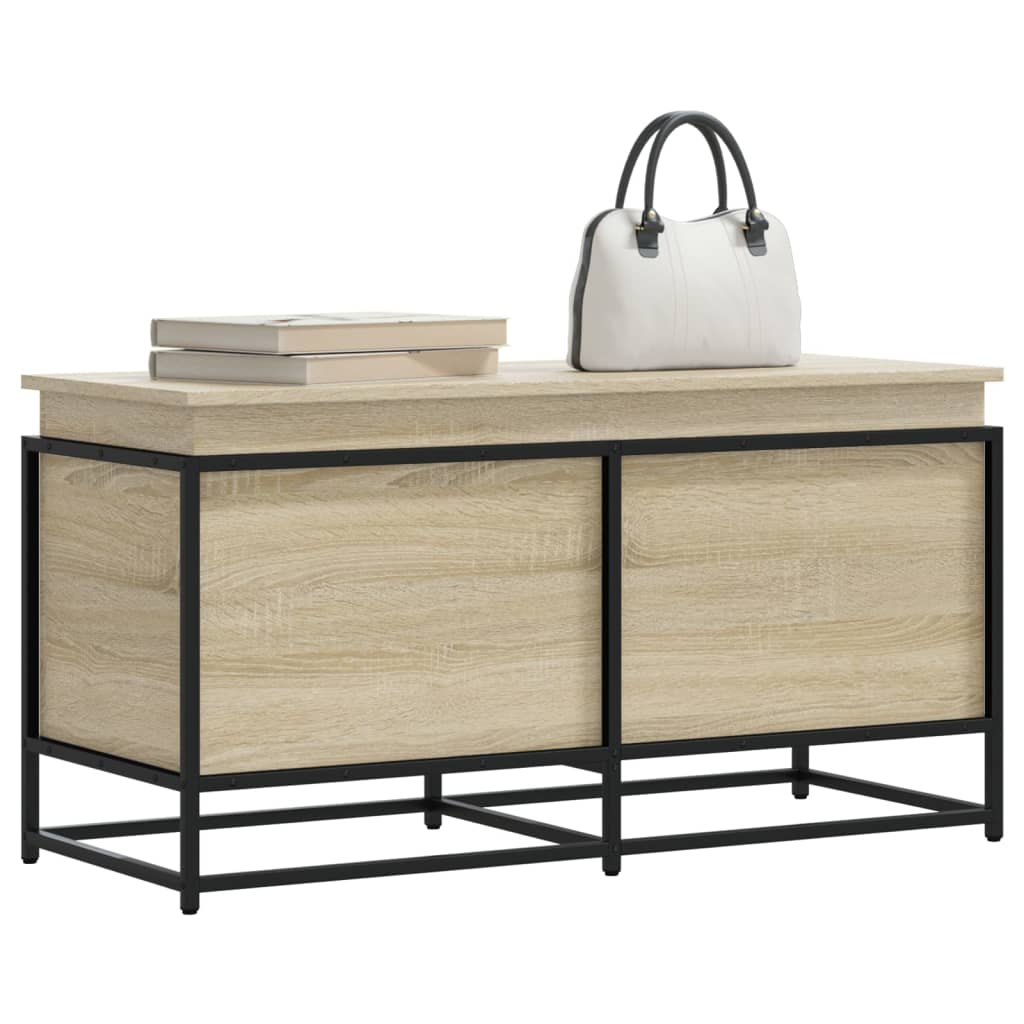 Caja de almacenamiento Vidaxl con tapa 100x40x51.5 cm de madera procesada Sonoma Oak