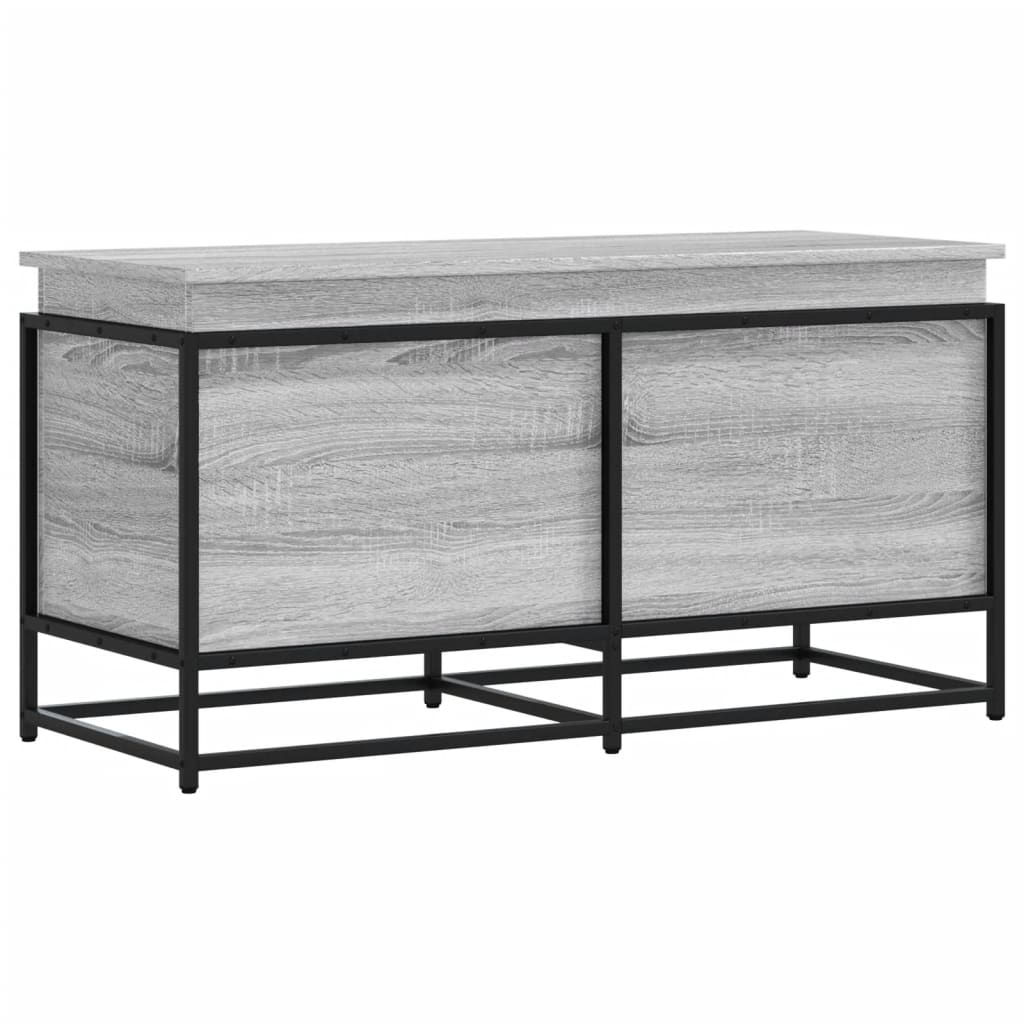 Caja de almacenamiento de Vidaxl con tapa 100x40x51.5 cm de madera propiedad de madera gris sonoma