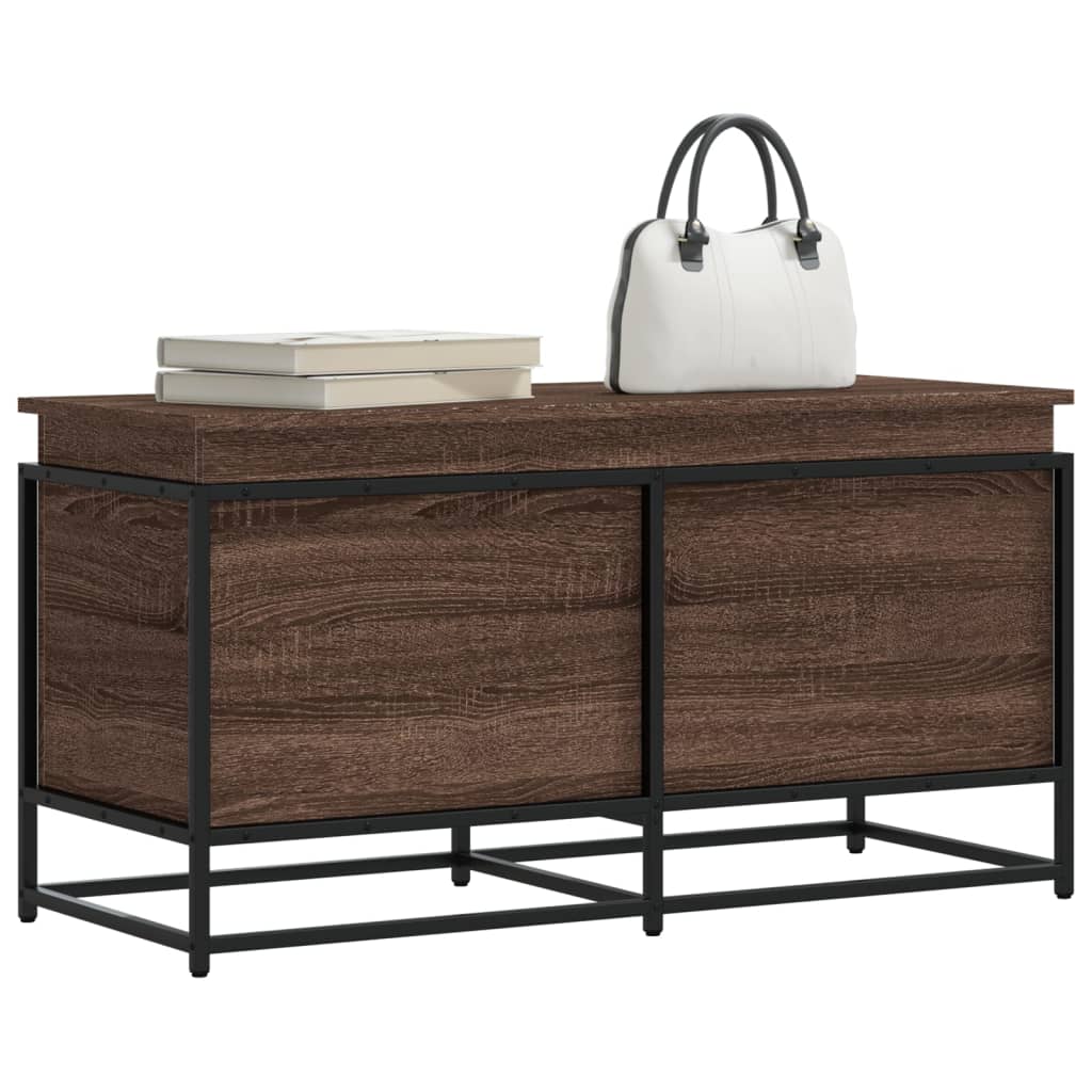 Casella di archiviazione Vidaxl con coperchio 100x40x51,5 cm rovere marrone legno trasformato