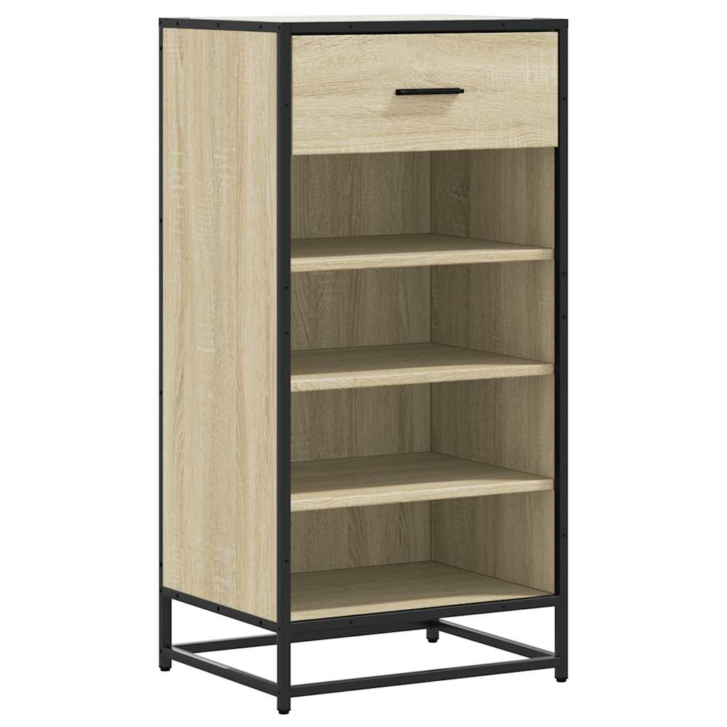 Vidaxl schoenenrek 48x38x97,5 cm bewerkt hout sonoma eikenkleurig