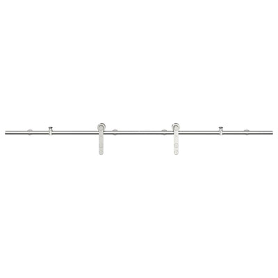 Piezas de puerta corredera Vidaxl Juego de 183 cm de acero inoxidable de color plateado