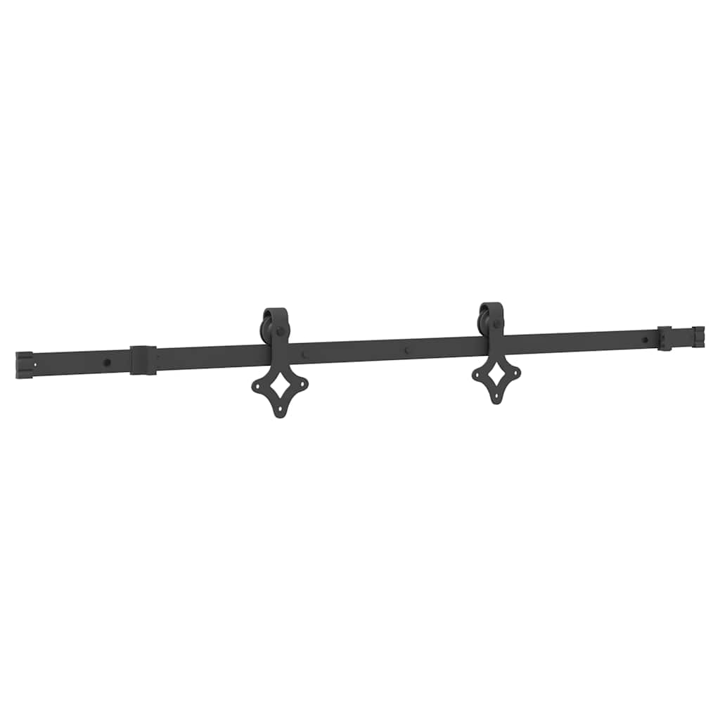 Caja Vidaxl con piezas para puerta corredera de 152.5 cm de acero negro