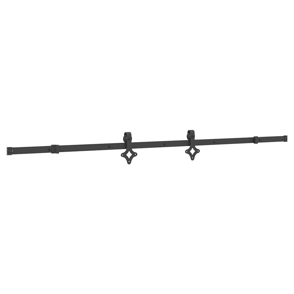 Caja Vidaxl con piezas para puerta corredera de 213.5 cm de acero negro