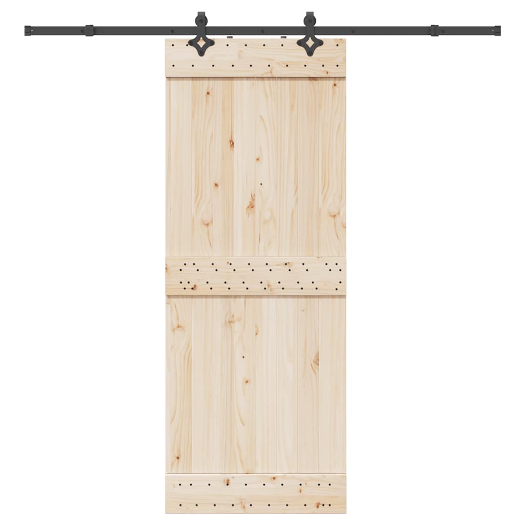 Caja Vidaxl con piezas para puerta corredera de 213.5 cm de acero negro