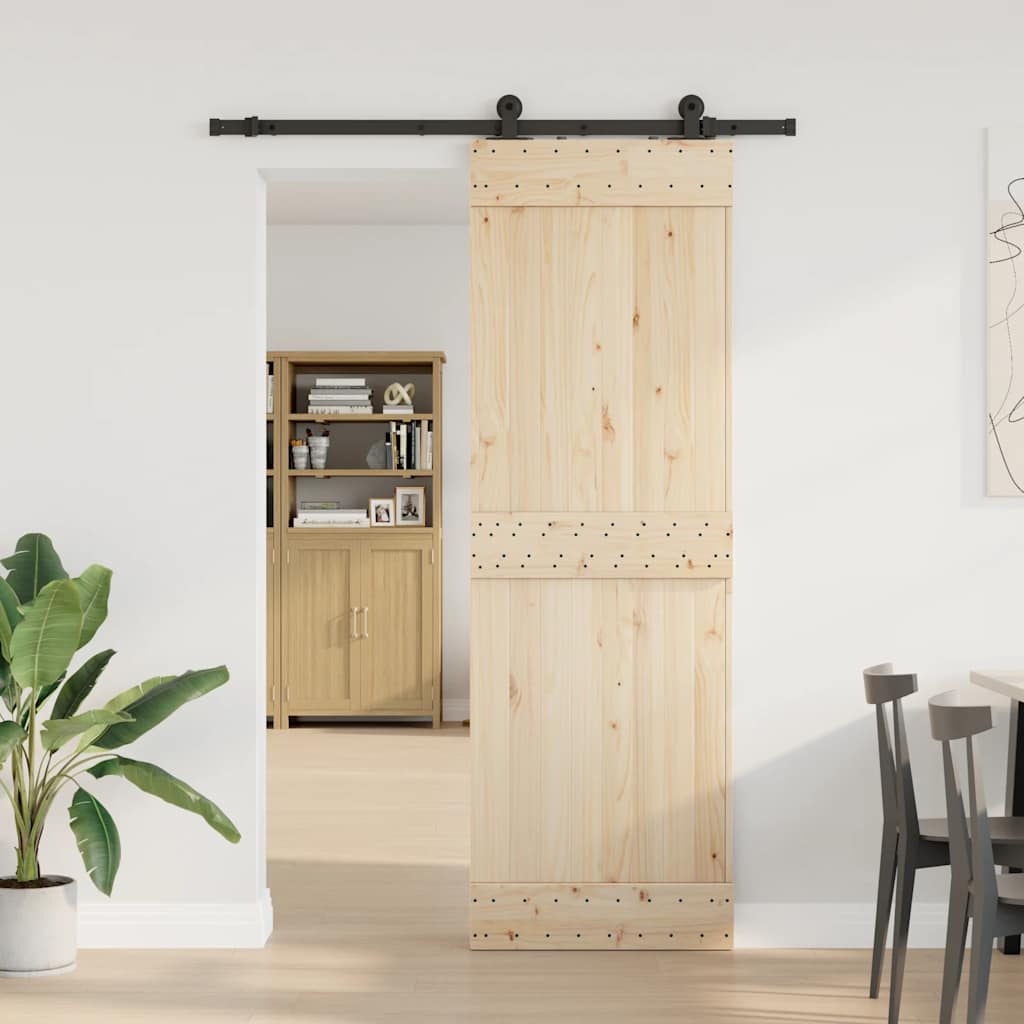 Scatola Vidaxxl con parti per porta scorrevole 152,5 cm acciaio nero