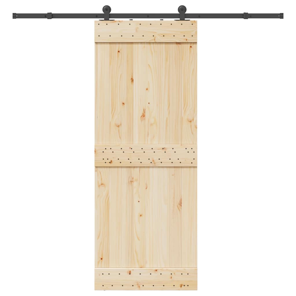 Caja vidaxxl con piezas para puerta corredera 213,5 cm acero negro