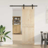 Caja Vidaxl con piezas para puerta corredera de 213.5 cm de acero negro