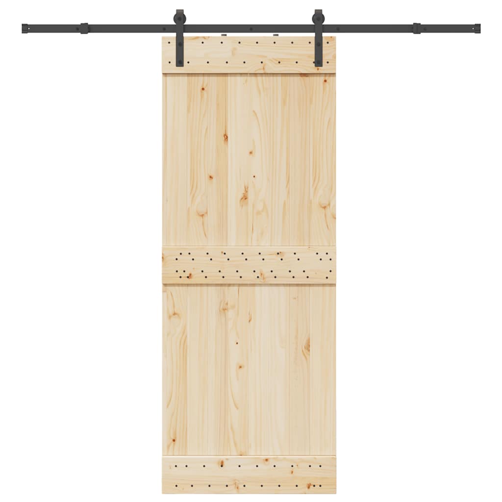Caja Vidaxl con piezas para puerta corredera de 213.5 cm de acero negro