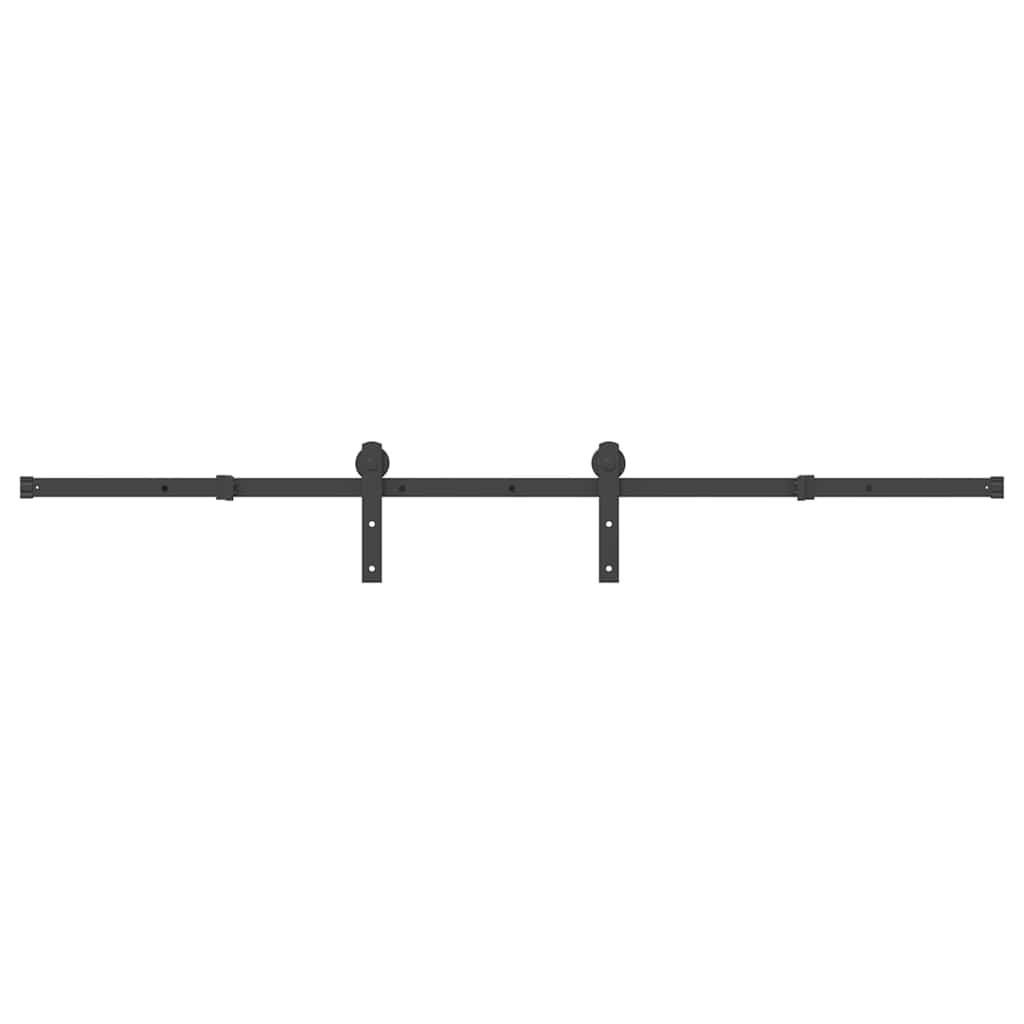Caja Vidaxl con piezas para puerta corredera de 200 cm de acero negro