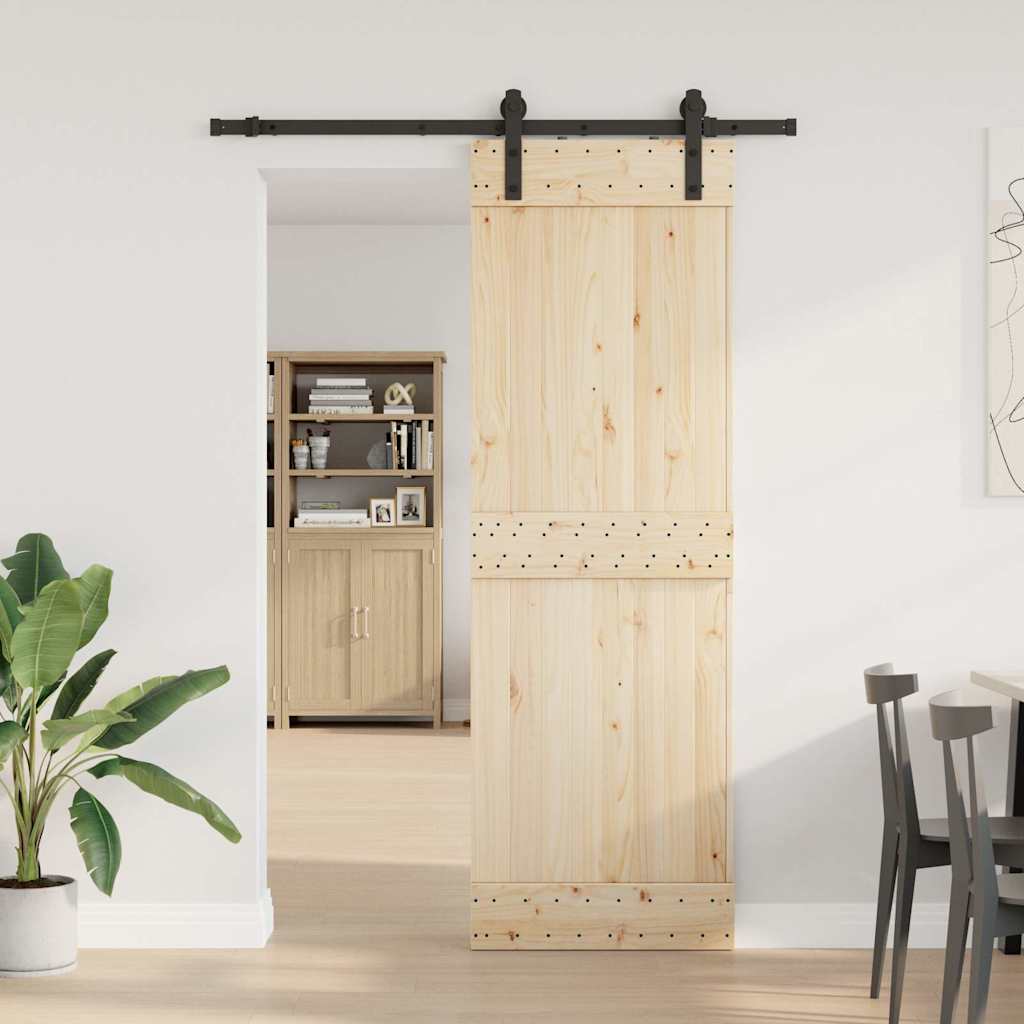 Caja Vidaxl con piezas para puerta corredera de 152 cm de acero negro