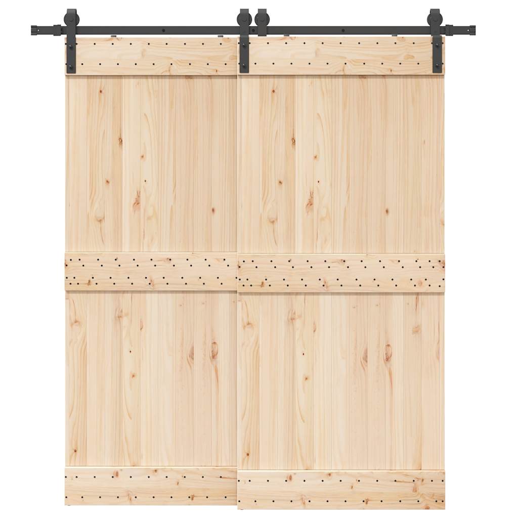 Caja Vidaxl con piezas para puerta corredera de 200 cm de acero negro