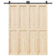 Caja Vidaxl con piezas para puerta corredera de 200 cm de acero negro