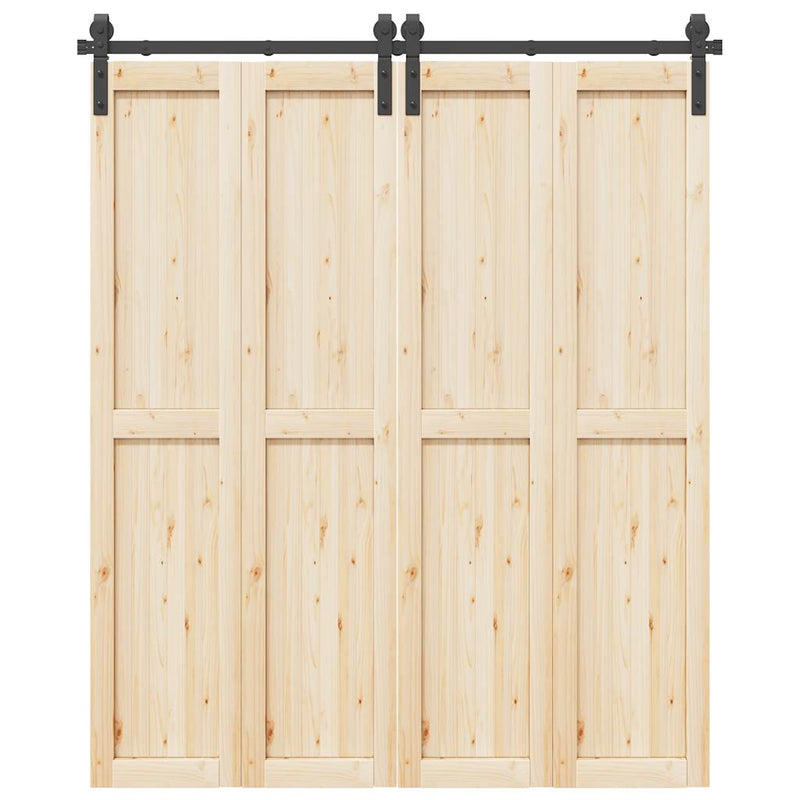 Caja Vidaxl con piezas para puerta corredera de 183 cm de acero negro
