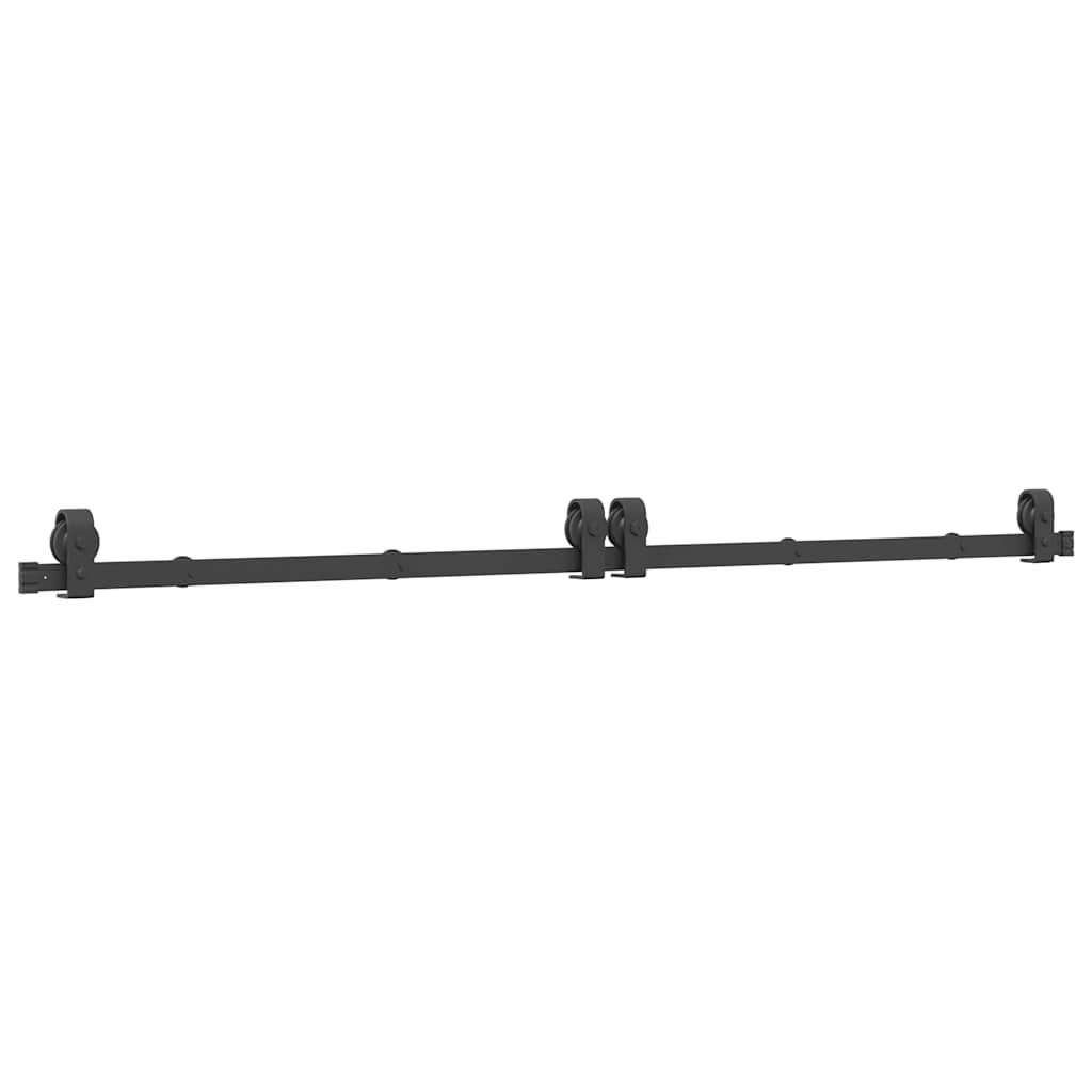 Caja Vidaxl con piezas para puerta corredera de 200 cm de acero negro