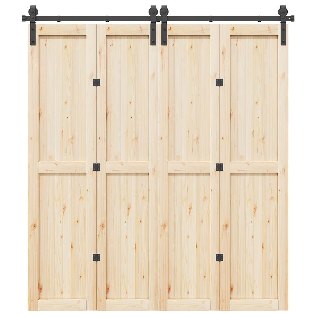 Caja Vidaxl con piezas para puerta corredera de 200 cm de acero negro