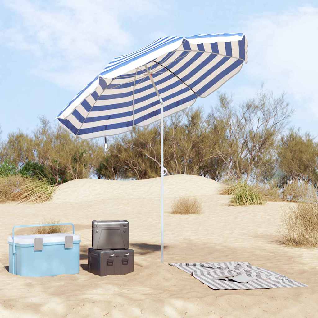 Ombrellone Vidaxx blu e bianco 161 x 161 x 193 cm in poliestere