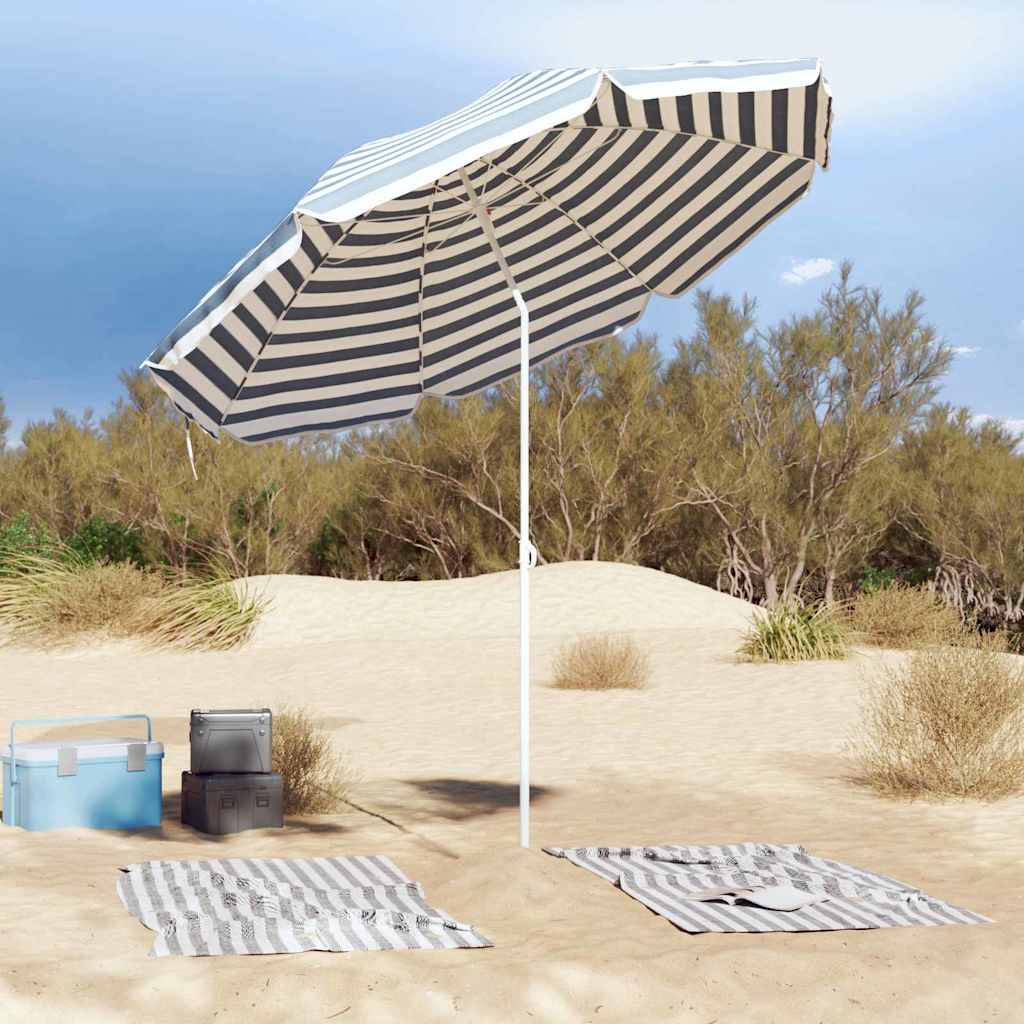 Sombrilla de playa VidaXL azul y blanco 263 x 263 x 272 cm