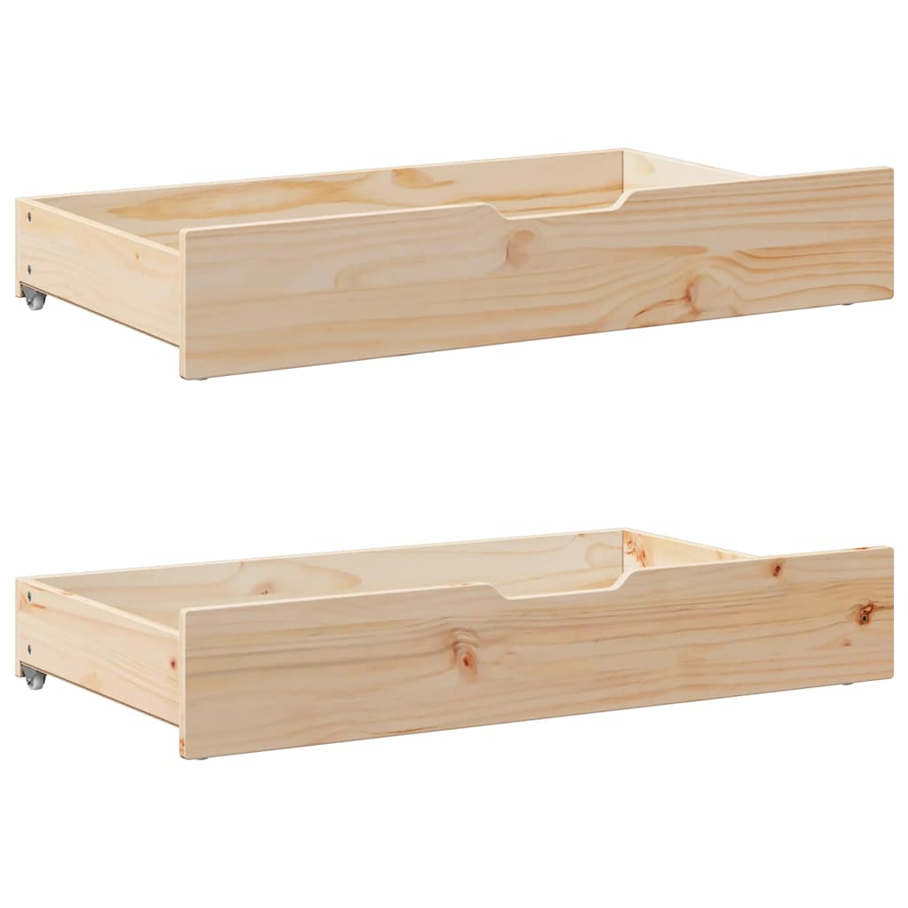 Vidaxl Bedlades 2 st with wheels 95x55x16 cm solid pine