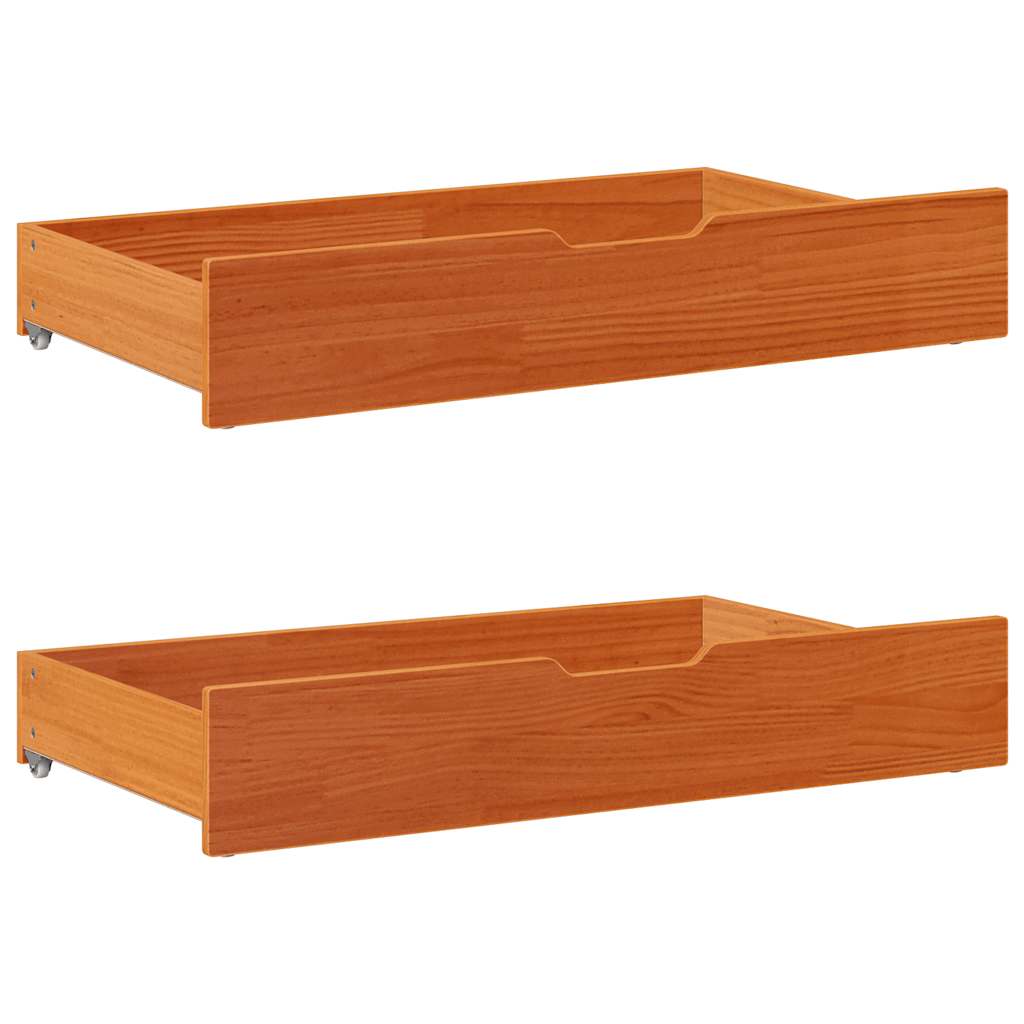 Vidaxl Bedlades 2 PCS 95x55x16 Pino sólido Brown
