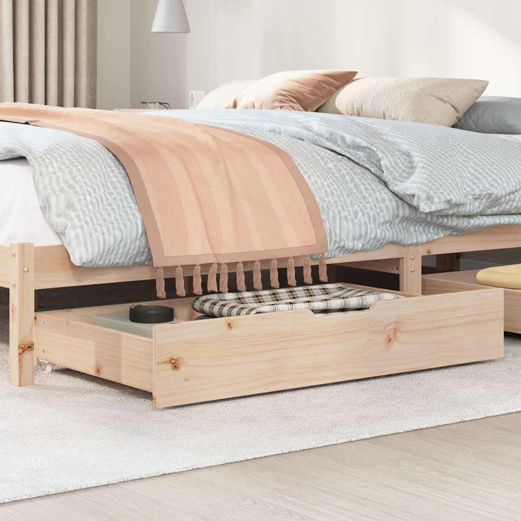Vidaxl Bedlades 2 St con ruote 90x55x16 cm Pino solido