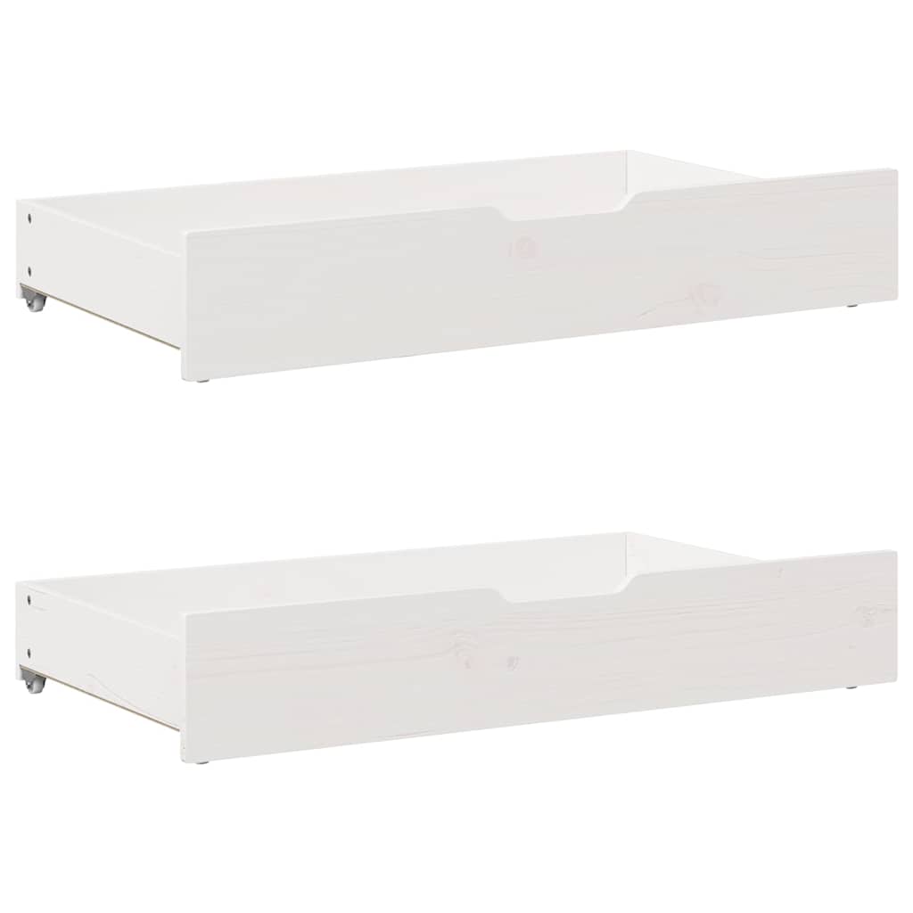Vidaxl Bedlades 2 PCS 90x55x16 cm Pino sólido blanco blanco