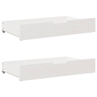 Vidaxl Bedlades 2 PCS 90x55x16 cm Pino sólido blanco blanco