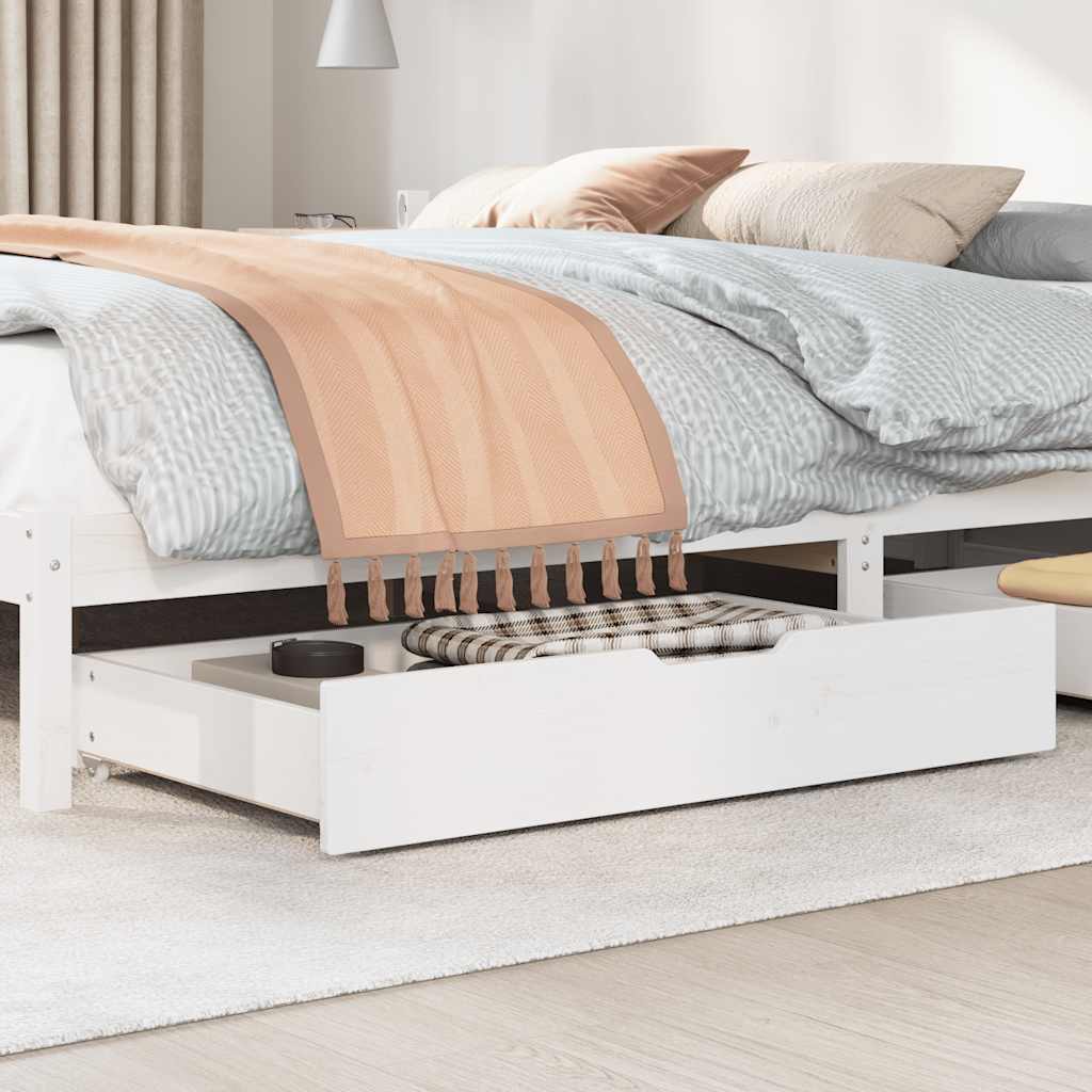 Vidaxl Bedlades 2 PCS 90x55x16 cm Pino sólido blanco blanco