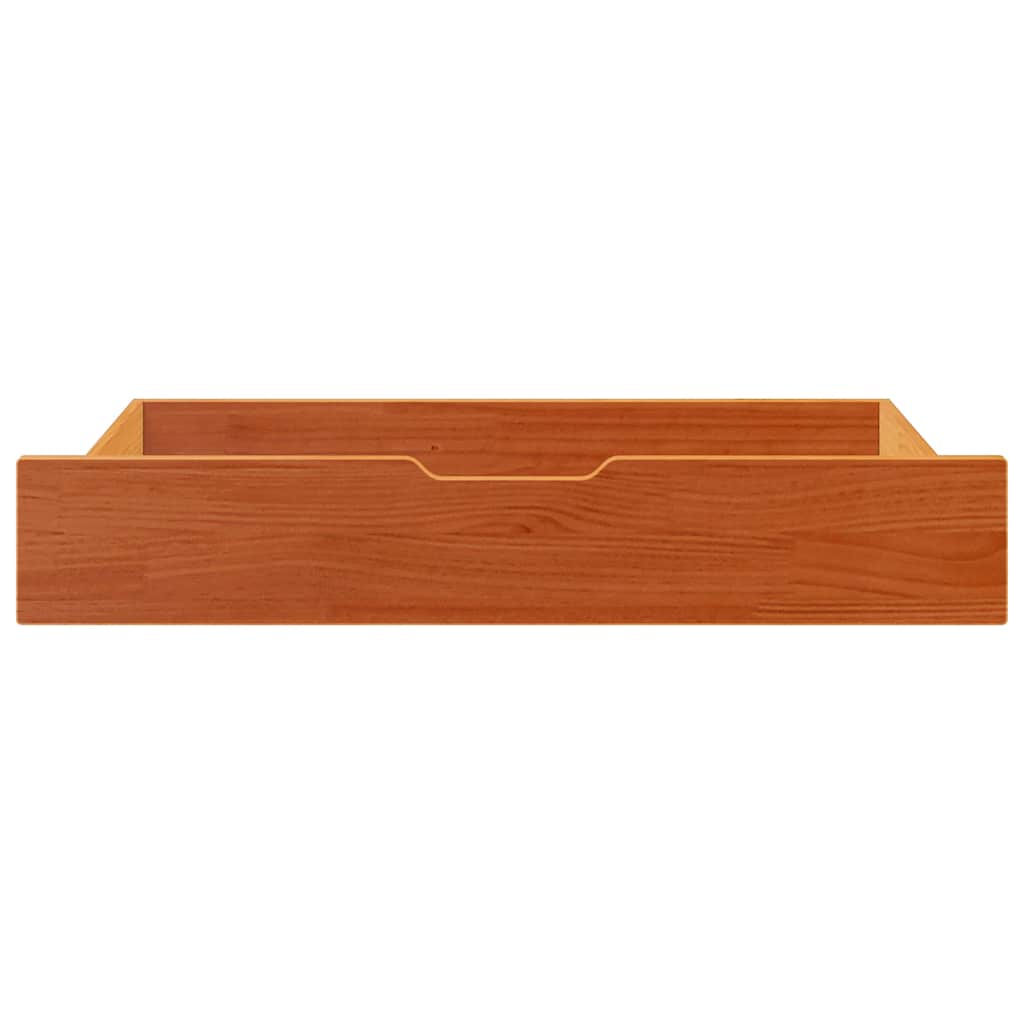 Vidaxl Bedlades 2 PCS 90x55x16 Pino sólido Brown