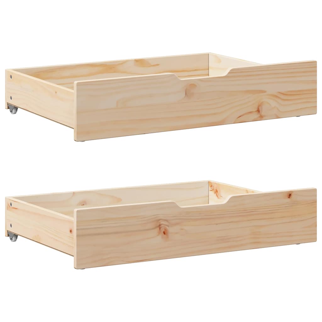 Vidaxl Bedlades 2 st con ruedas 80x55x16 cm de pino sólido