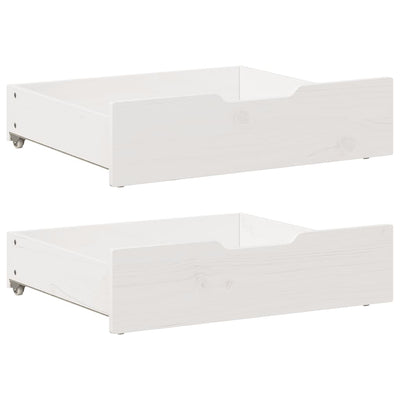 Vidaxl Bedlades 2 PCS 75x55x16 cm Pino sólido blanco blanco