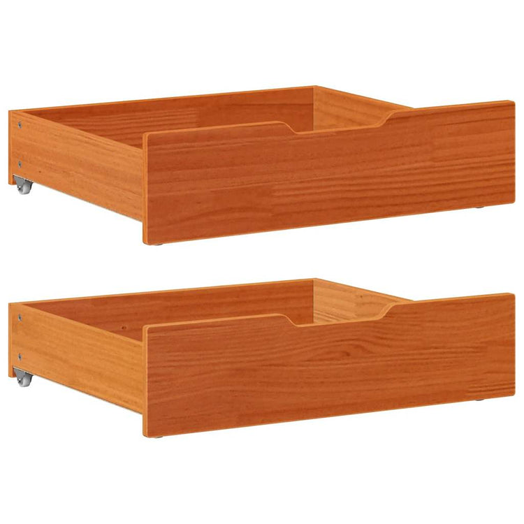 Vidaxl Bedlades 2 PCS 75x55x16 Pino sólido Brown