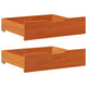 Vidaxl Bedlades 2 PCS 75x55x16 Pino sólido Brown