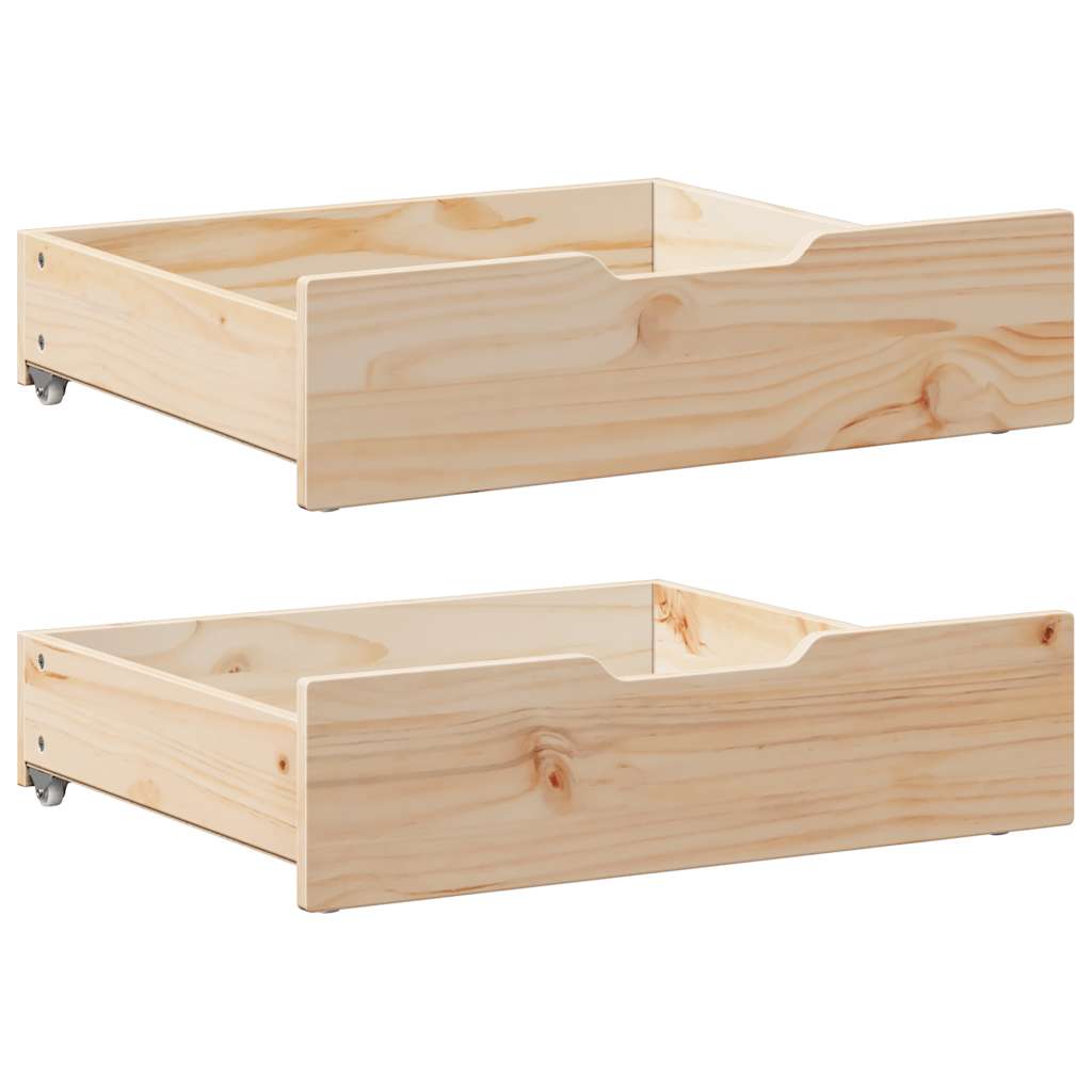Vidaxl Bedlades 2 St con ruote 65x55x16 cm Pino solido